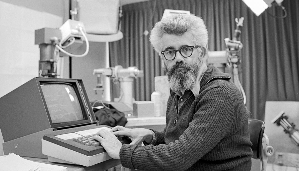 Mathematician John McCarthy at the Stanford Artificial Intelligence Lab